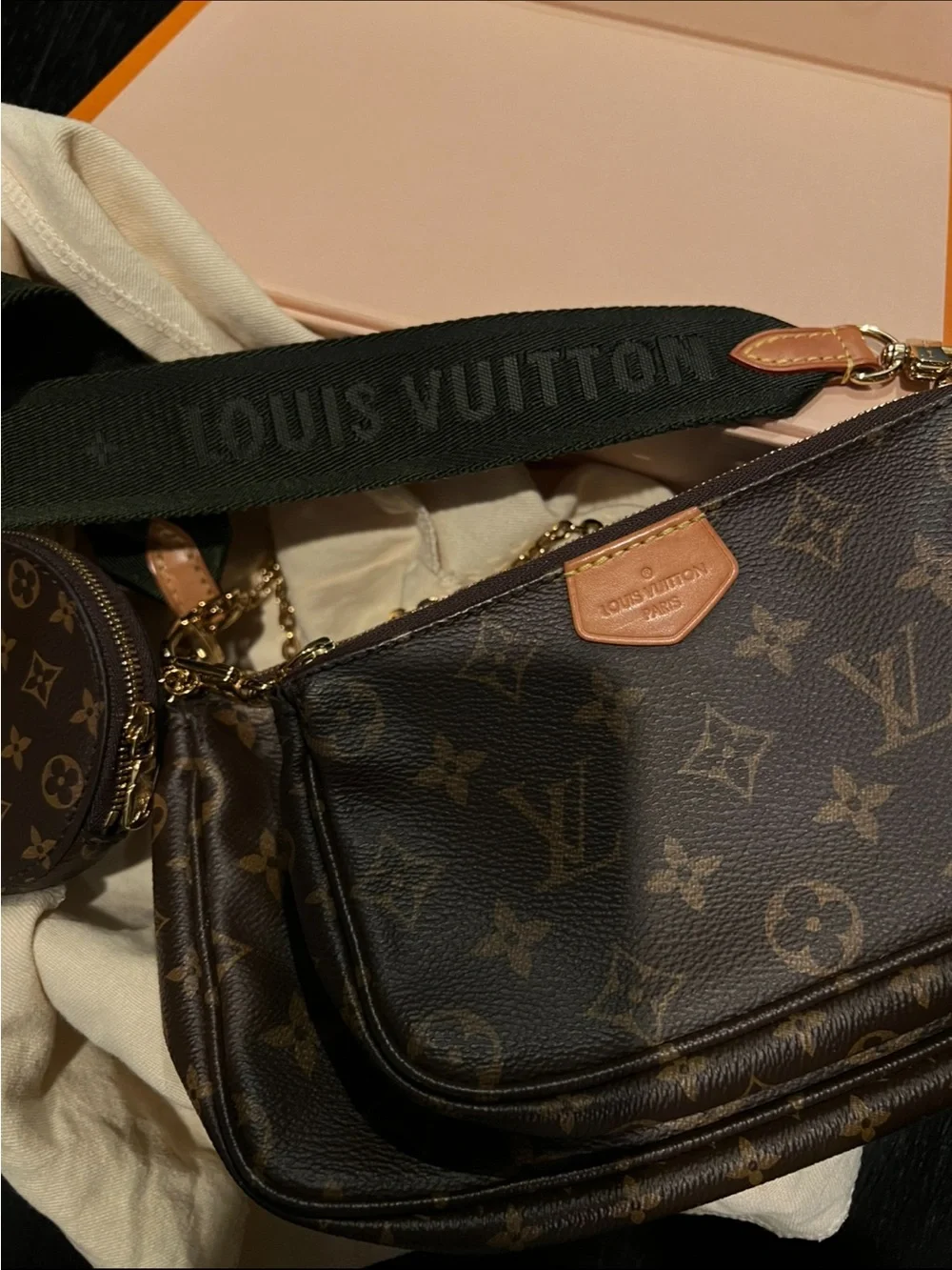 Louis Vuitton Brown Monogram Multi-Pochette Crossbody with Black Strap